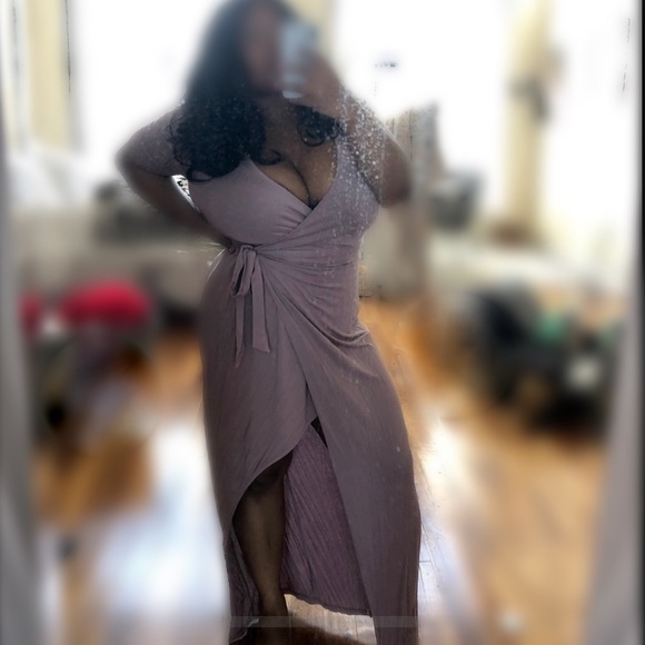 Forever21 Plus Taupe Maxi Wrap Dress - Picture 2 of 5